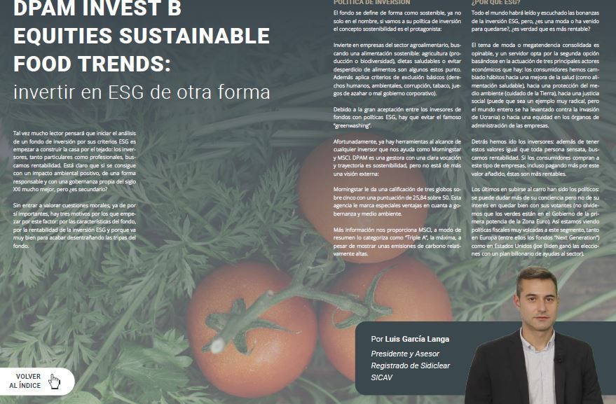 DPAM INVEST B EQUITIES SUSTAINABLE FOOD TRENDS